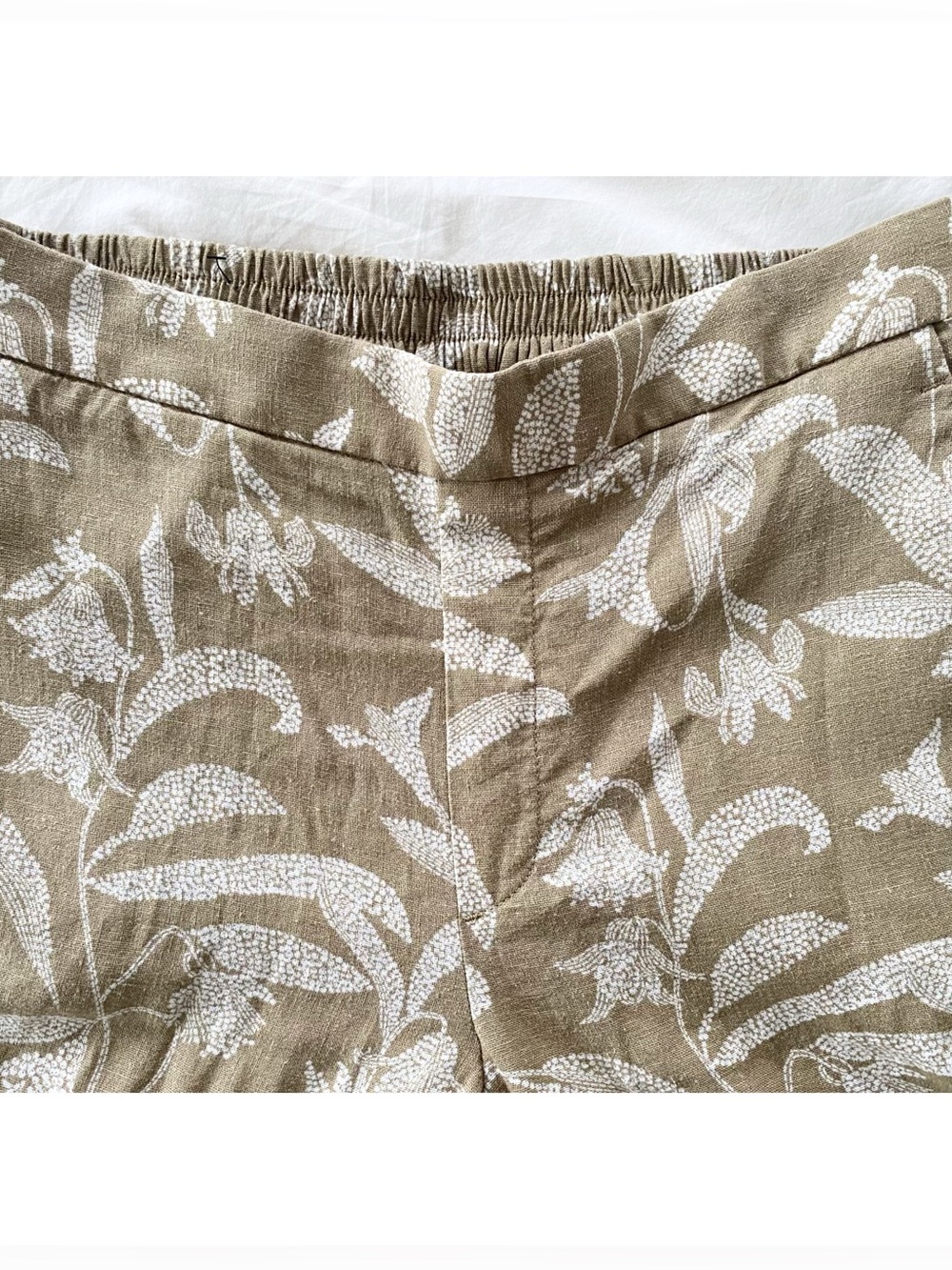 Banana Republic Linen Blend Floral Wide Leg Pants Small Tall Coastal Resort - Picture 3 of 8